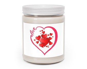 Love heart Scented Candles, 9oz