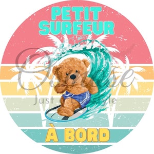 Baby on Board Sticker - Little Surfer