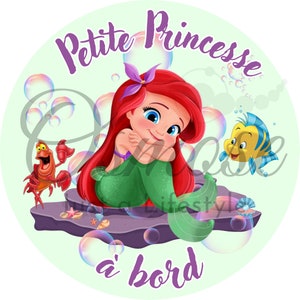 Adesivo Bimbo a Bordo - La Piccola Principessa Ariel (La Sirenetta)