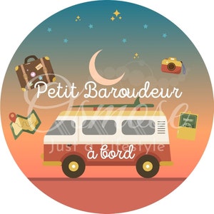 Naklejka z dzieckiem na pokładzie - Little Baroudeur Vanlife