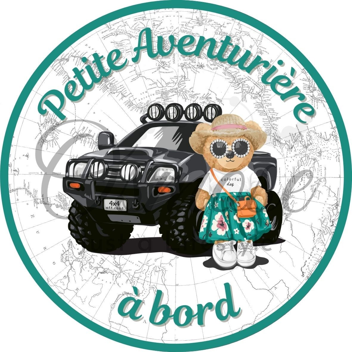 Baby an Bord Aufkleber – Kleiner Abenteurer 4x4