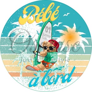 Baby on Board Sticker - Little Windsurfer