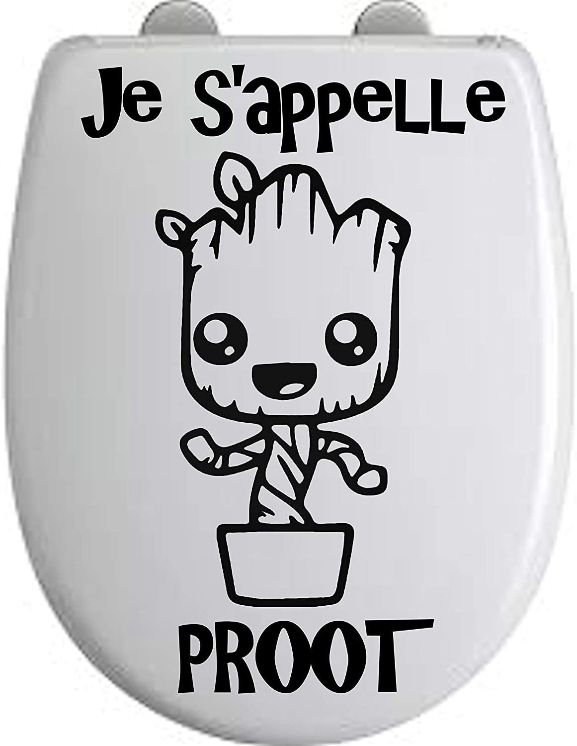 Sticker Autocollant Abattant WC Girafe - 35x42 Cm, Vinyle Blanc Haute Qualité - Déco Fun Pour Salle De Bains, Facile à Poser