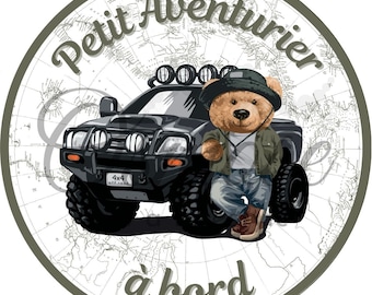 Baby an Bord Aufkleber – Kleiner Abenteurer 4x4