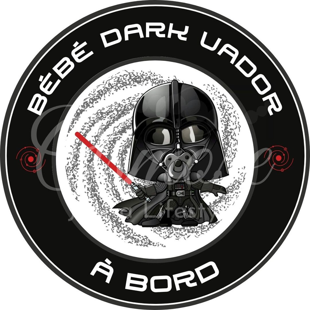 Baby An Board Aufkleber Darth Vader, Blau – 12 Cm Hoch, Deutscher Text, Blasenfreie Anbringung