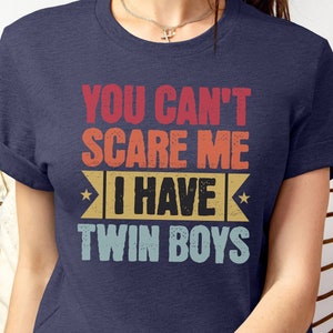 Retro Mom T Shirt, Retro Twin Shirt, Retro Lettering Shirt, Vintage Mom of Boys Shirt, Funny Mommy Shirt, Trendy T Shirt, Gift for Mom