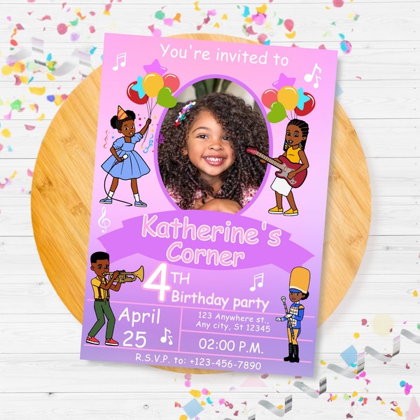 Gracie’s Corner birthday invitation, kids Birthday Invite with photo, Editable Gracie’s Corner invite, Gracie’s Template Printable Editable