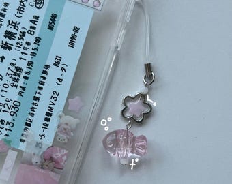bubbly pink fish + star oceancore acubi dtdeco juminocore phone / bag charm <3