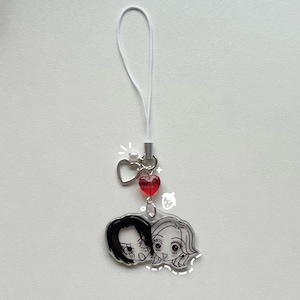 nana + hachi chibi anime dtdeco red glass kawaii shoujo phone charm &lt;3