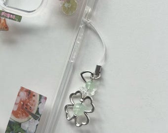 Four Leaf Clover Green Glass + Silver Heisei Retro Juminocore
