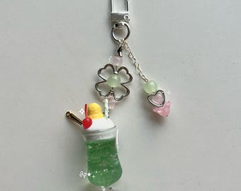 Retro Cafe Cream Soda Resin Series (kawaii Keyring, Custom, Bag