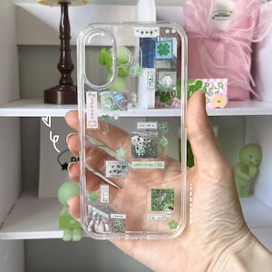 cluster text heisei retro clover sticker deco resin coated juminocore japanese vintage-style phone case !