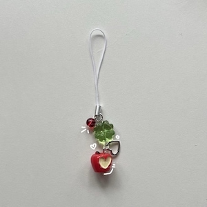 heart-bite apple four leaf clover heisei retro juminocore dtdeco phone / bag charm &lt;3
