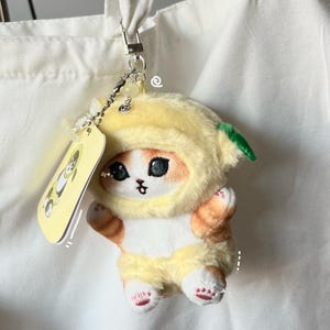 Plush Mofusand Lemon Hat Heisei Retro Yellow Cat Trinket