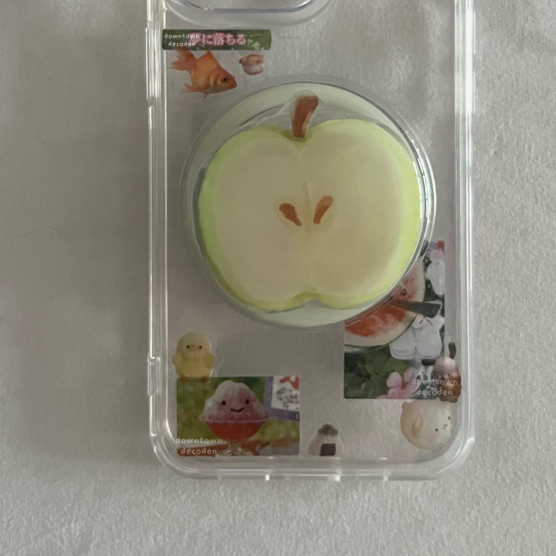 Heisei Retro Apple Green Sticker Deco Resin Juminocore Japanese