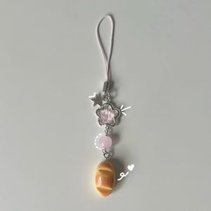 bread loaf pink trinket heisei retro dtdeco juminocore phone charm &lt;3