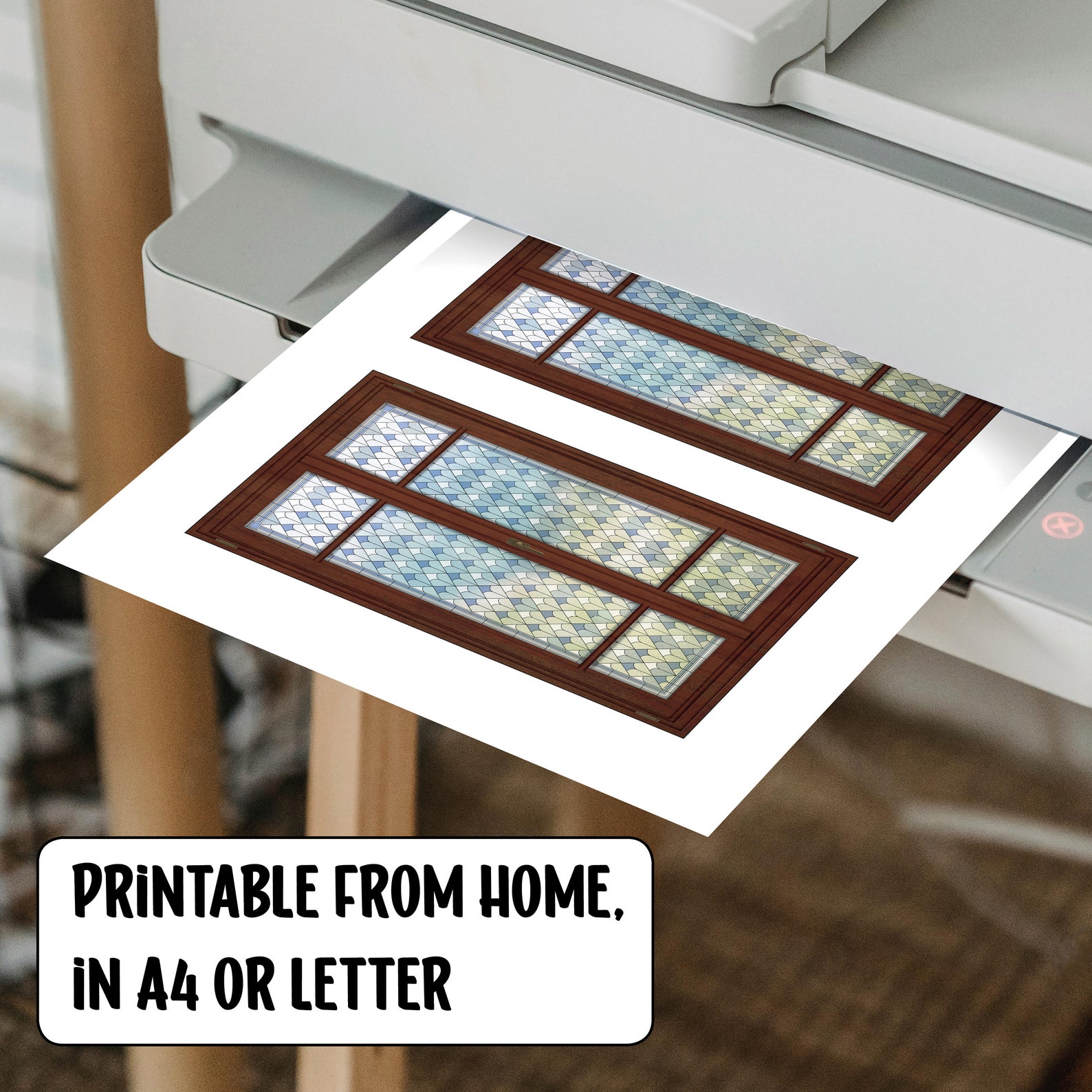 Printable Wooden Window, 1:12 Scale. Miniature Window to Download ...