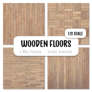 1:12th scale miniature parquet, Miniature flooring to print, Mini wooden flooring, Old dollhouse parquet, DIY miniature
