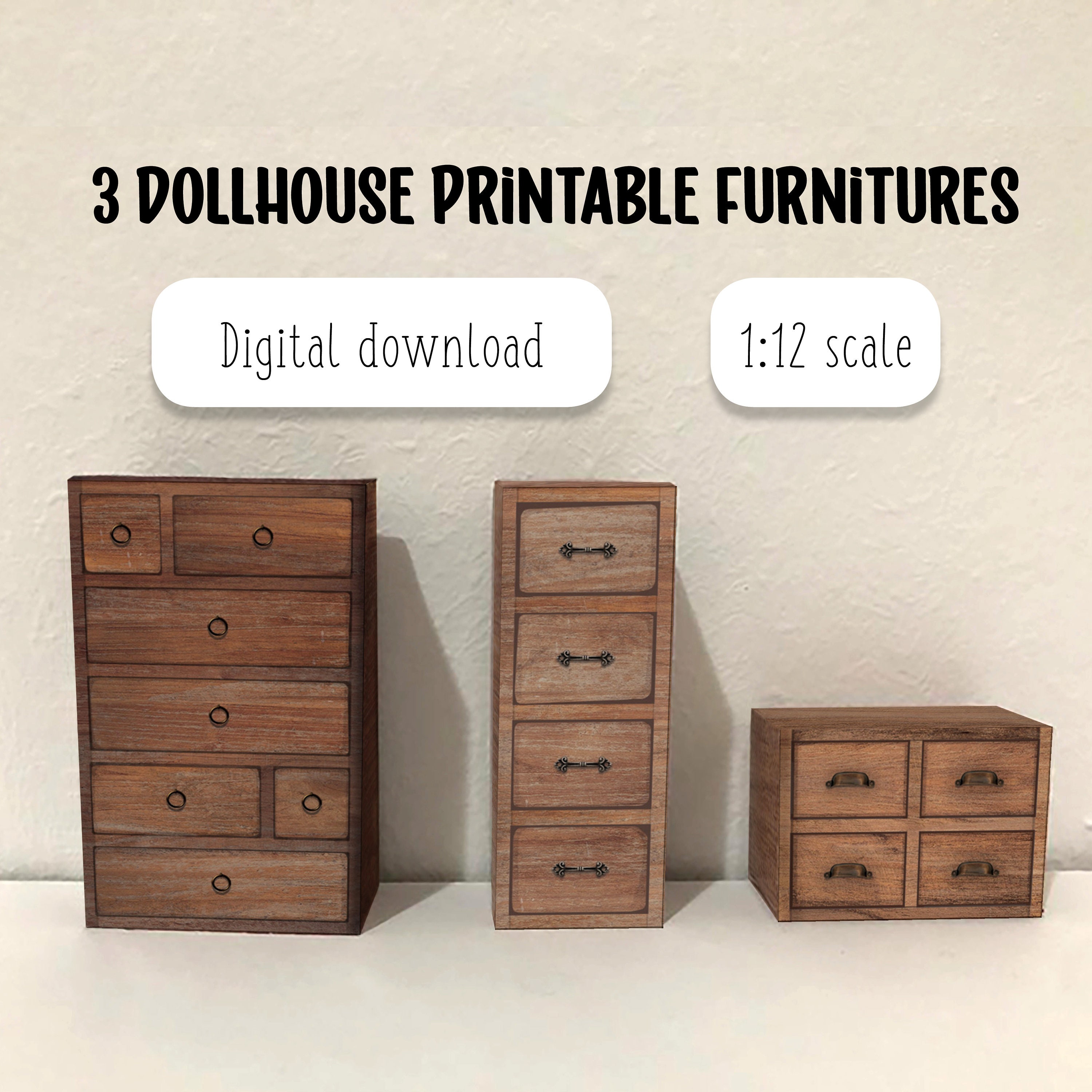 Lot De 10 Petits Meubles Miniatures + 2 Meubles – Cuisine, Salle à Manger, Vintage