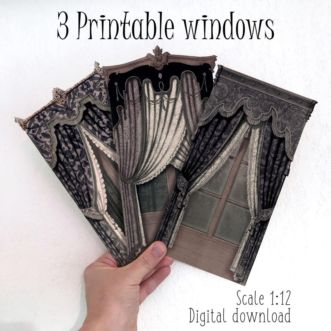 Set of Miniature Windows to Print. Downloadable Paper Furniture for ...