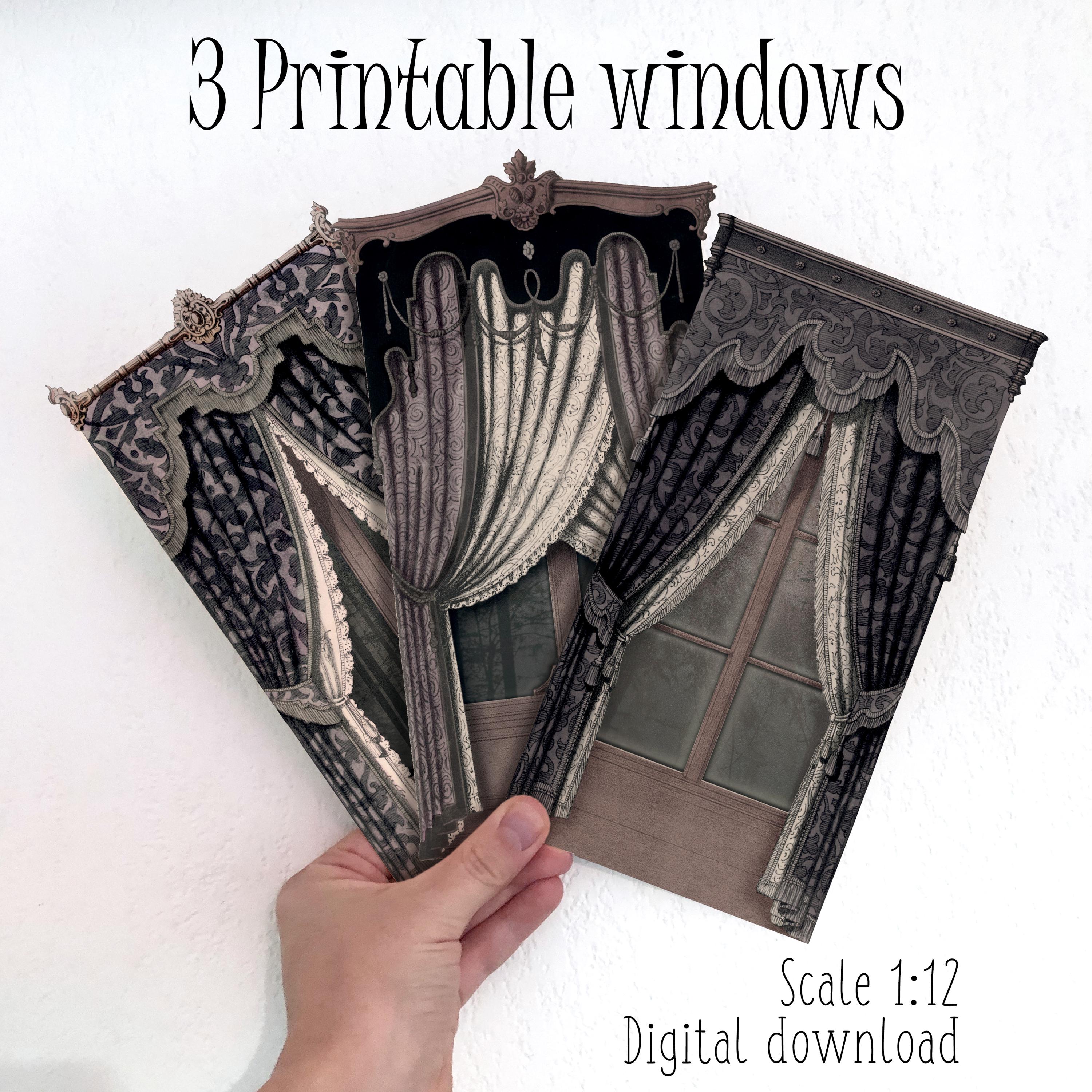 Set of Miniature Windows to Print. Downloadable Paper Furniture for ...