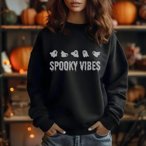 Spooky Vibes Season Sweatshirt, Retro Spooky Shirt, Spooky Halloween, ghost Halloween Shirt, Fall Vibes, Cozy Season Shirt Cute Fall Shirt