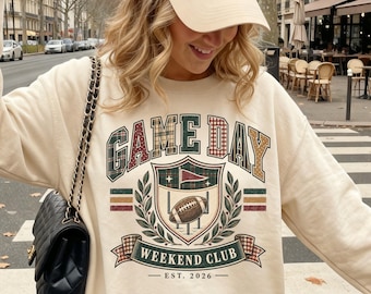 Football Game Day Sweatshirt, Vintage Football Crewneck, Tailgate Outfit, Football Fan Gift, Retro Game Day Sweater, Tis The Football Season