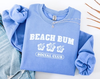 Retro Summer Beach Bum Sweatshirt, Ocean Beach Sweater, Summer Beach Trip, Beach Sweatshirt For Women, Beachy Sweatshirt, Beach Lover Gift