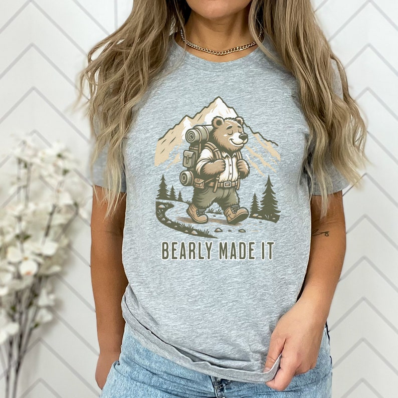 Funny Hiking Bear Quote Shirt, Cute Nature Bear Hiking Shirt, Mountain Hiking Graphic Tee, Gifted Hiking Shirt, Funny Wildlife T-Shirt Athletic Heather