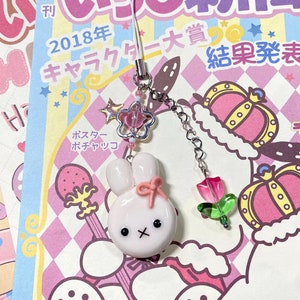 Coquette Miffy | polymer clay charm | gift idea | japanese trinket | kawaii accessory | harajuku | gyaru