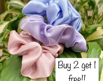 Silky Satin Scrunchies Handmade Many Colours