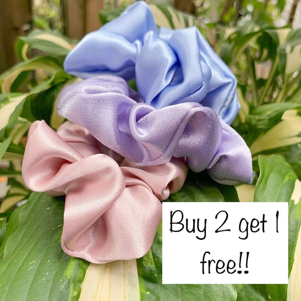 Silky Satin Scrunchies Handmade Many Colours