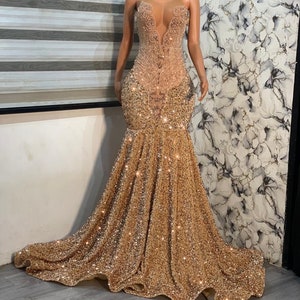 Luxury Prom Dress, Evening gown Mermaid Evening Dress, Mermaid Lace Dress, Asoebi Dress,Owambe Dress,Bridesmaids Dress image 1