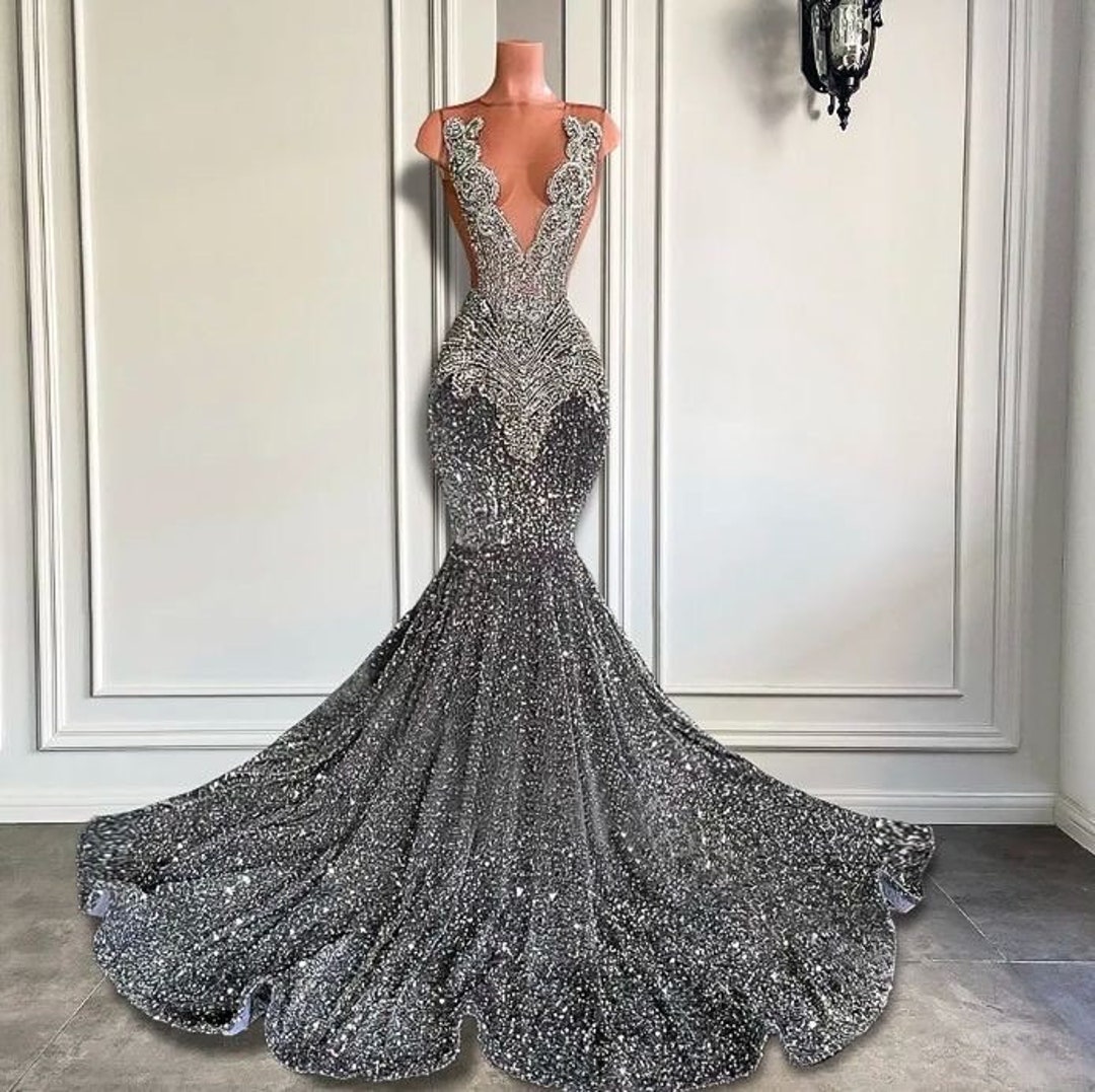 OKBBN elegant mermaid pleated see through tight corset evening gown main image 1