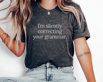 Camiseta divertida de la Policía de la Gramática, regalo para profesor de inglés