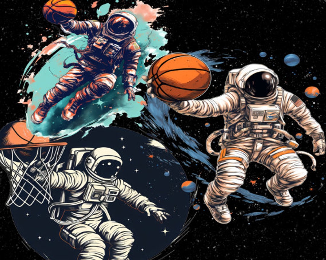 Astronaut Basketball PNG, Outer Space Shirt Design (digital Download ...