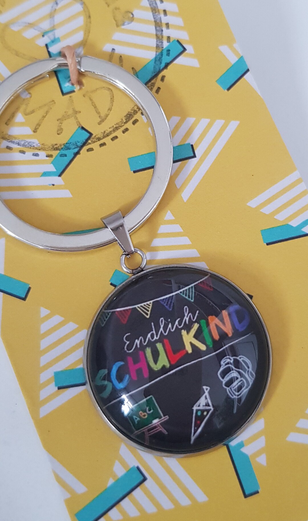 Augesak Einschulung Schlüsselanhänger - Plüsch Glücksbringer Schulkind