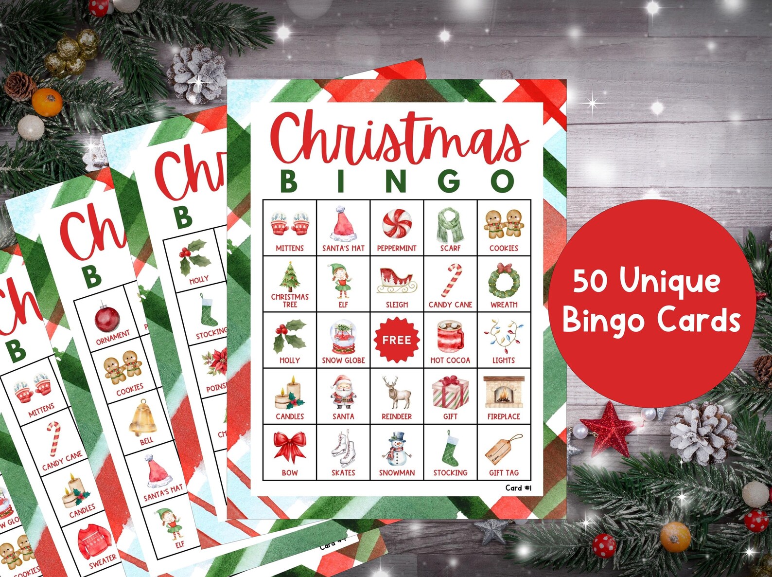 Christmas Bingo, Printable Christmas Bingo, Christmas Bingo Printable ...