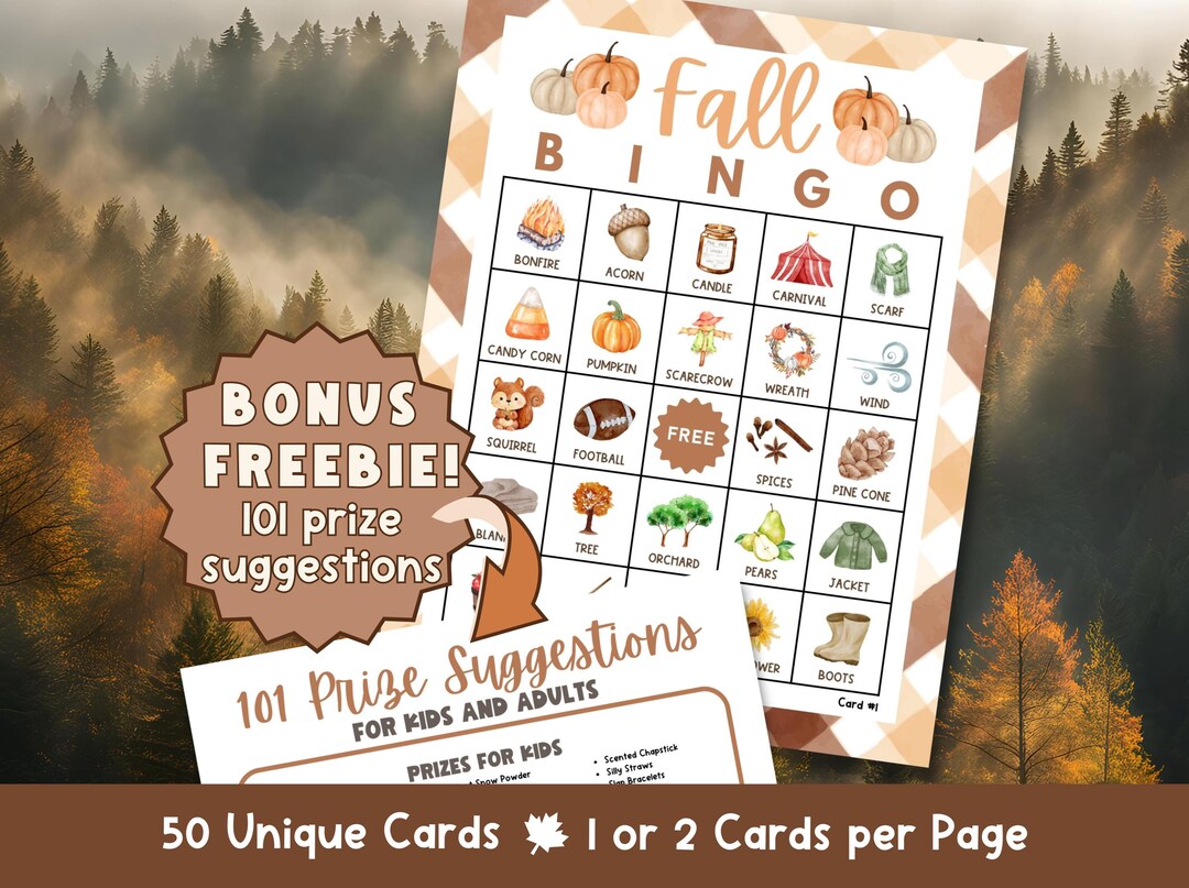Fall Bingo, Printable Autumn Bingo, Bingo Printable for Kids Classroom ...