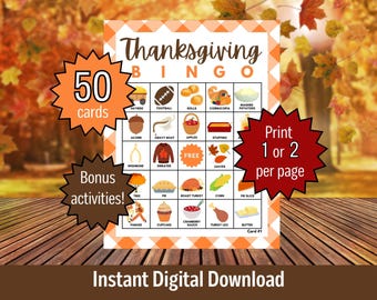 Thanksgiving Bingo, Printable Thanksgiving Bingo Cards, Thanksgiving Bingo for Kids, Thanksgiving Bingo Cards, Printable Thanksgiving Bingo