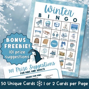 Bingo zimowe, Bingo zimowe do druku, Bingo zimowe do druku dla dzieci, Karty do Bingo zimowe do druku, Bingo zimowe wstępnie wypełnione