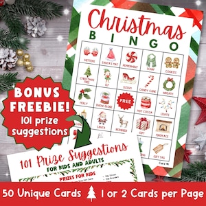 Bingo de Natal, Bingo de Natal para impressão, Bingo de Natal para impressão para crianças, Cartões de Bingo de Natal para impressão, Bingo pré-preenchido de Natal