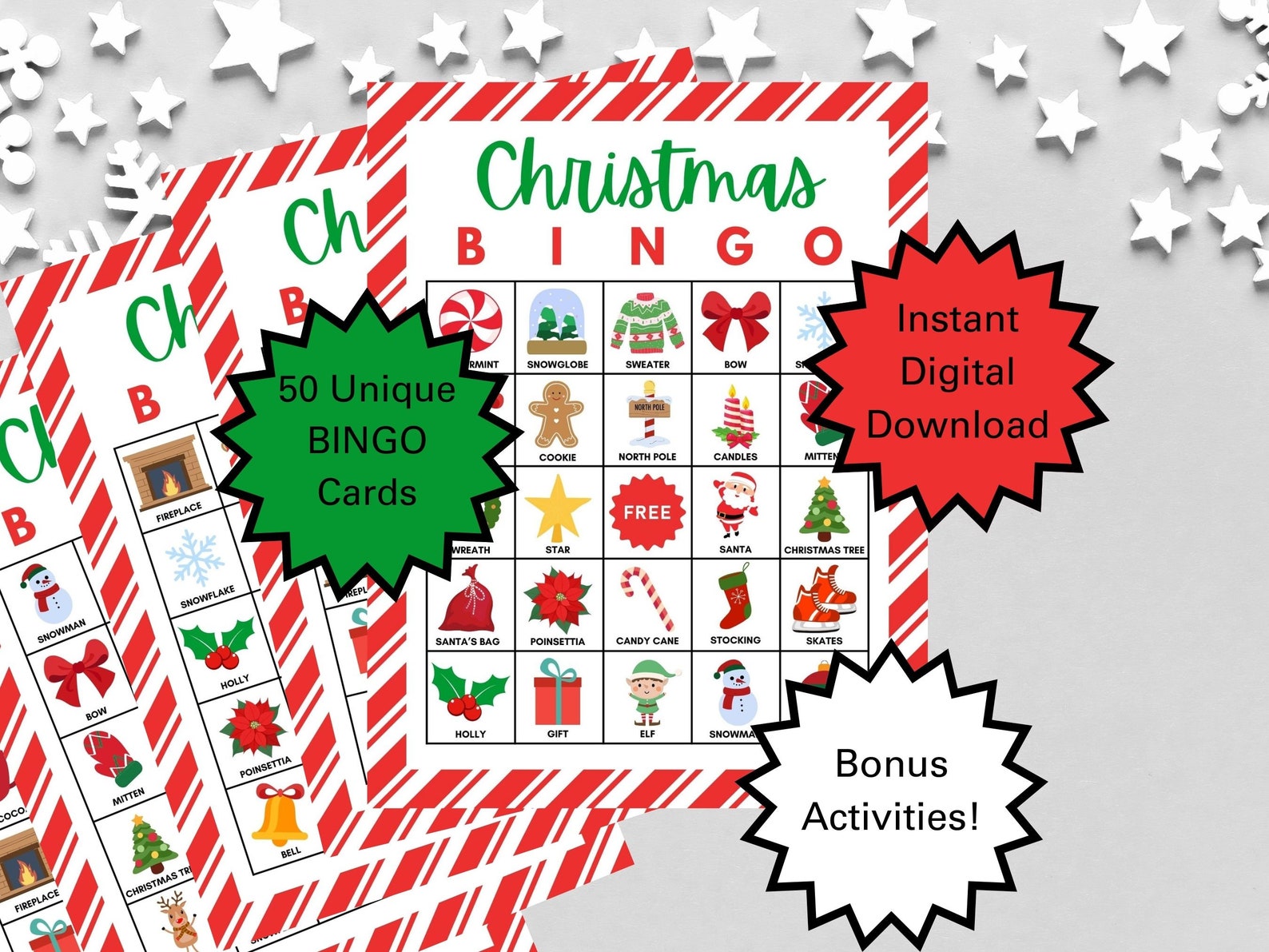 Christmas Bingo, Christmas Bingo Cards, Christmas Bingo Printable for ...