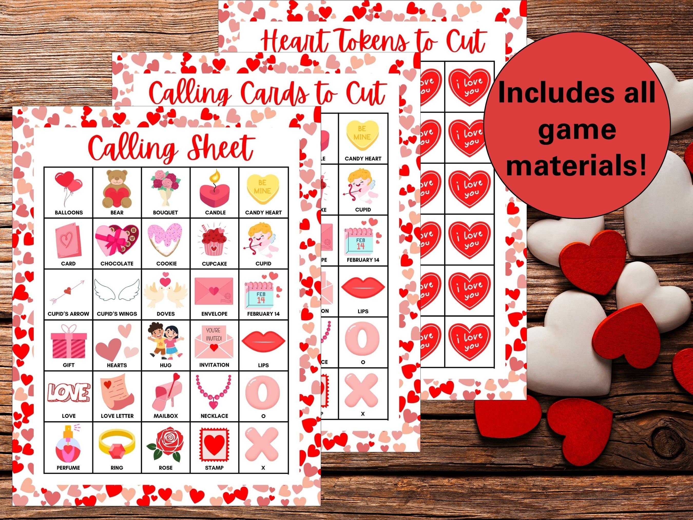 Valentine s Bingo Valentine Bingo Cards Valentine s Bingo Printable For Kids Class Party