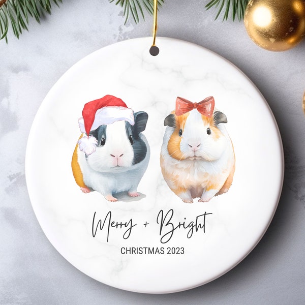 Personalized Guinea Pig Christmas Ornament, Custom Christmas Ornament, Guinea Pig Accessories, Guinea Pig Lover Gift, Guinea Pig Christmas