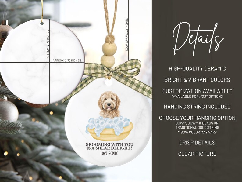 Custom Retirement Gift for Dog Lover, Watercolor Goldendoodle Ornament
