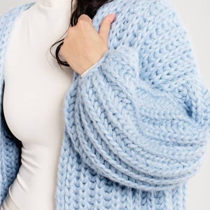 Baby Bleu Chunky Oversized Knit Cardigan image 3