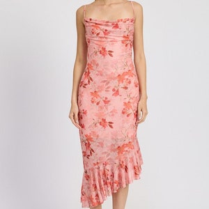 Eye - catching Blue Halter Asymmetrical Ruffle Dress main image 0