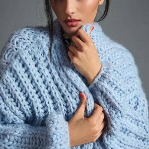 Baby Bleu Chunky Oversized Knit Cardigan image 1