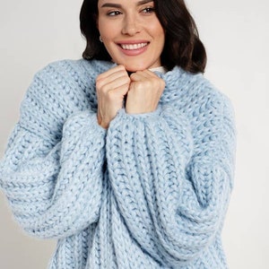 Baby Bleu Chunky Oversized Knit Cardigan image 2